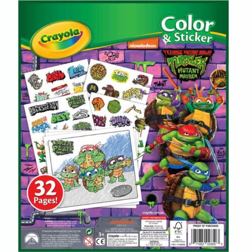Crayola Colour & Sticker Book - Teenage Mutant Ninja Turtles