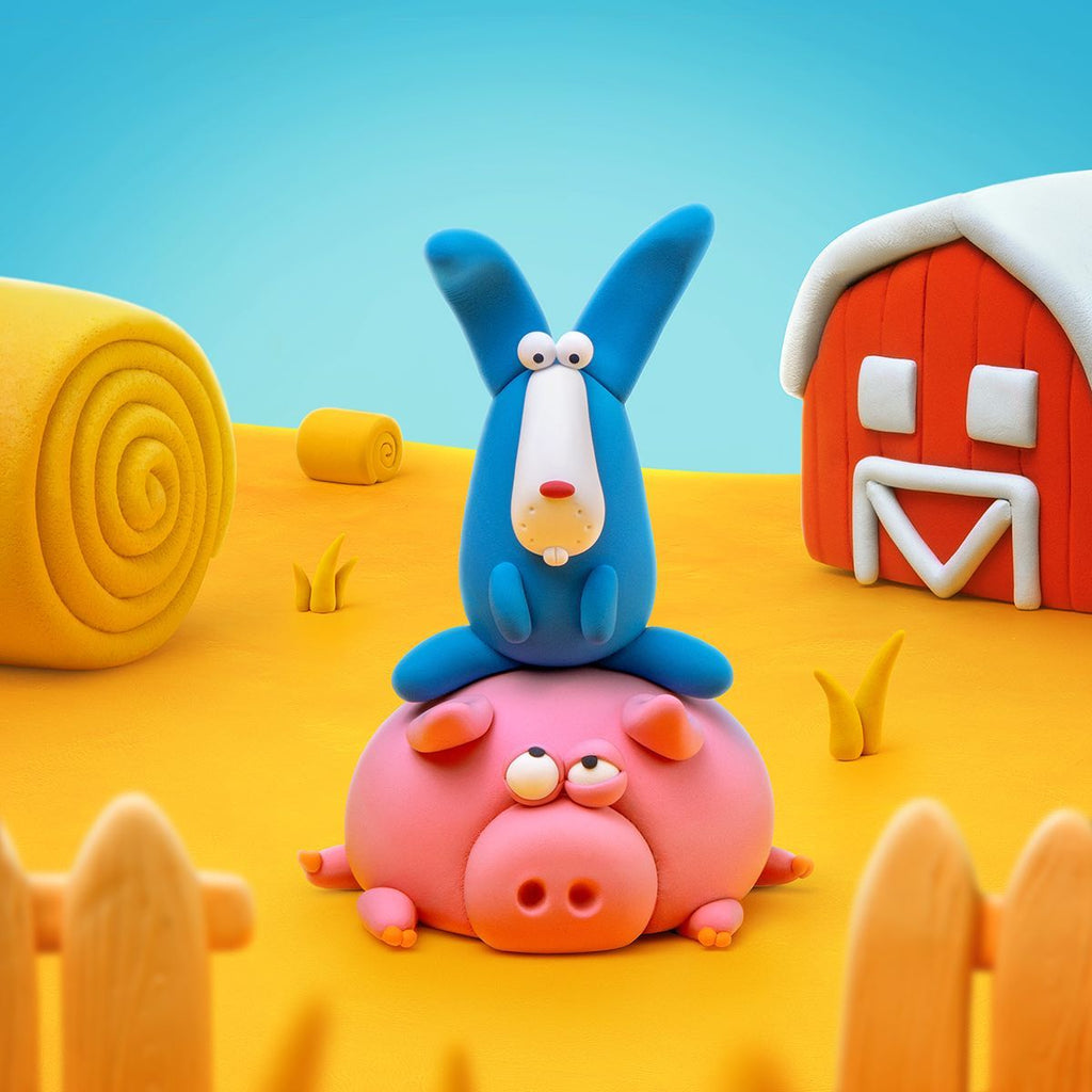 Hey Clay 6 pack - Animals (Piggy, Horse, Rabbit)