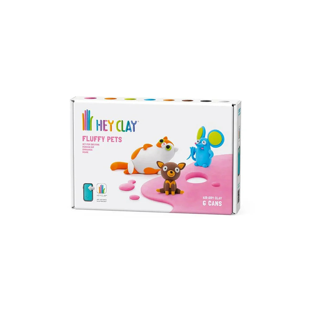 Hey Clay 6 pack - Fluffy Pets (Persian Cat, Mouse, Chihuahua)