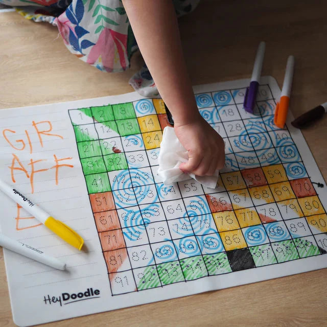 Hey Doodle Silicone Activity Mat - 100 Squares (Large)
