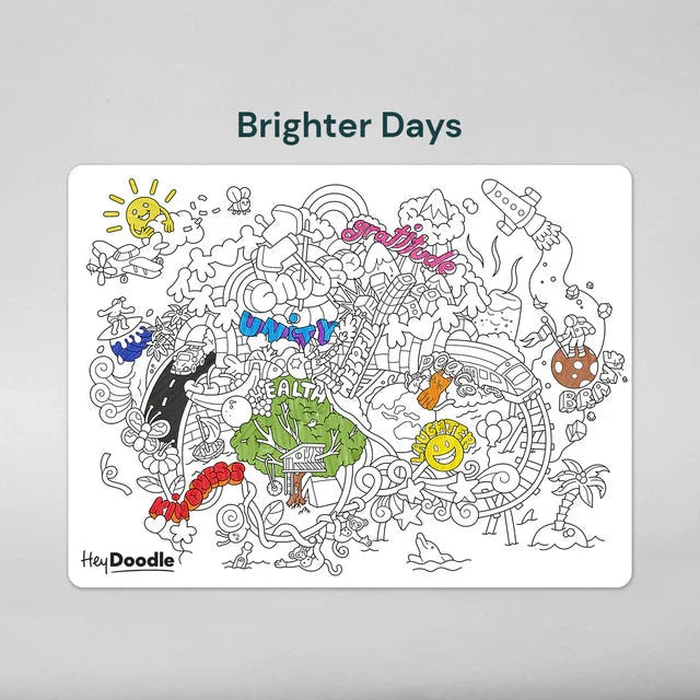 Hey Doodle Silicone Activity Mat - Brighter Days (Large)