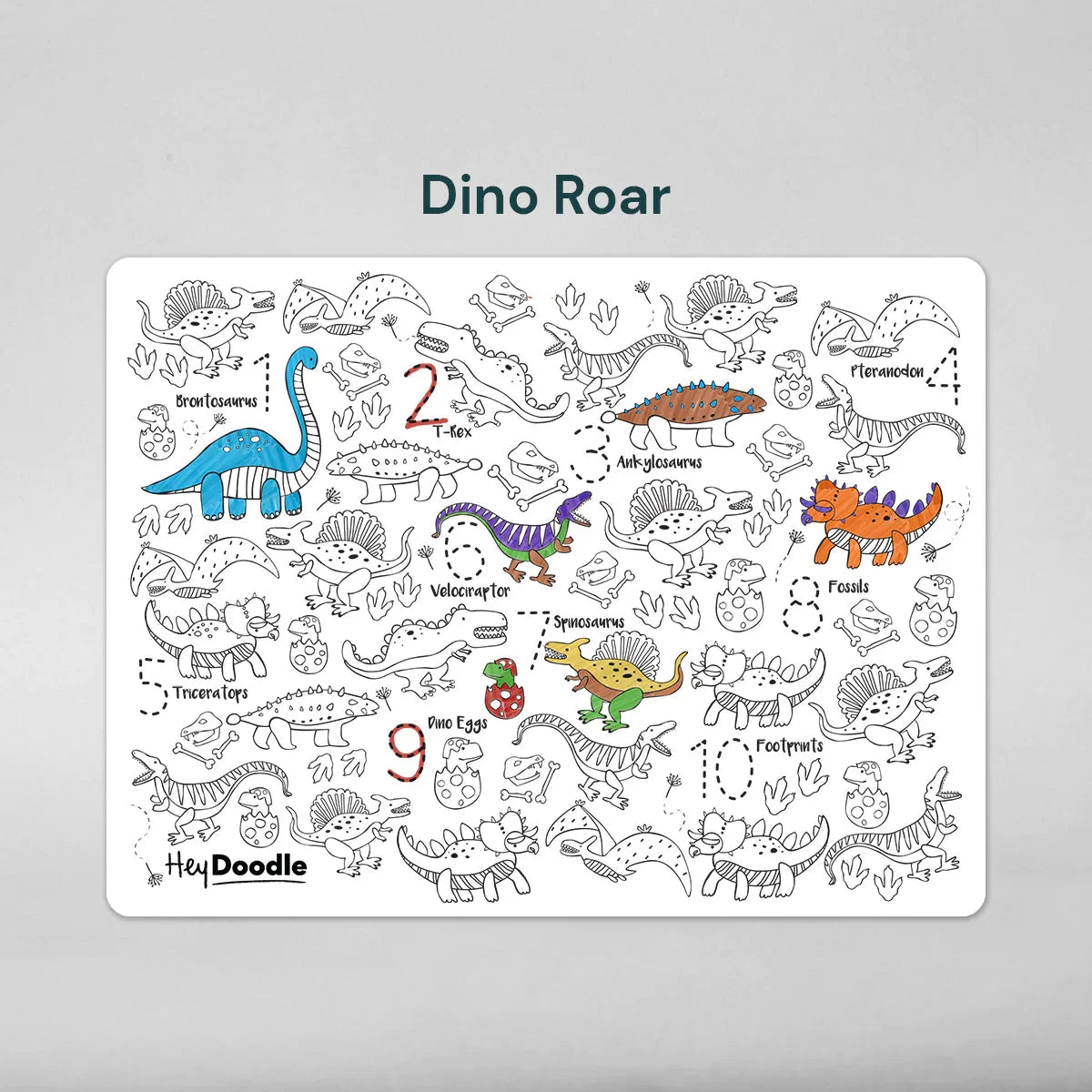 Hey Doodle Silicone Playmat - Dino Roar (Large)