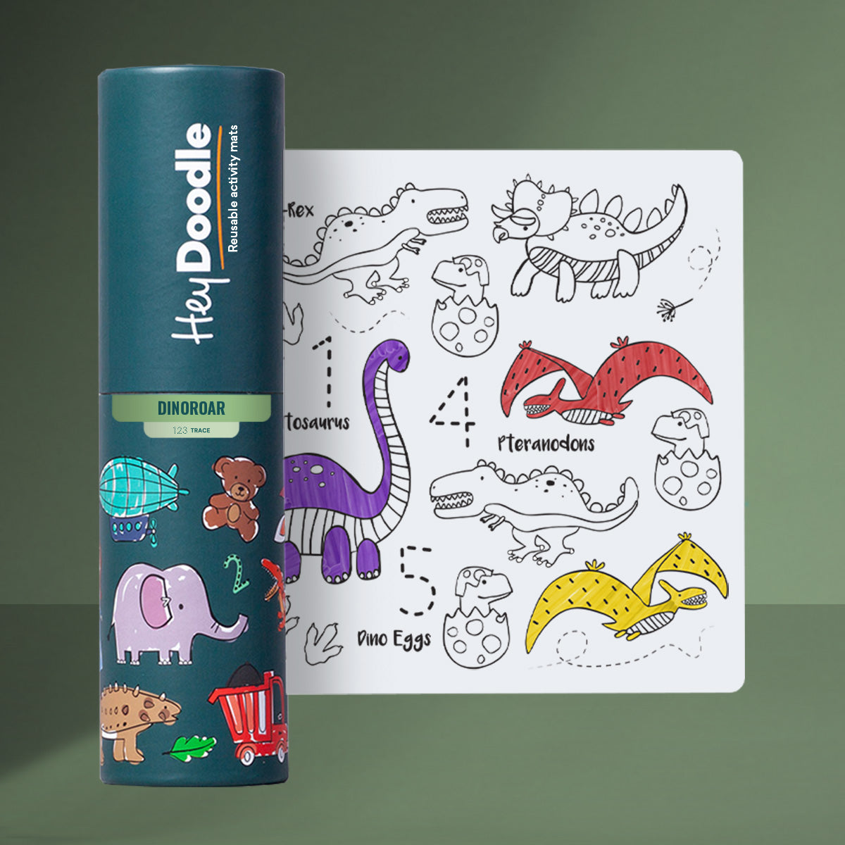 Hey Doodle Silicone Playmat - Dino Roar (Mini)