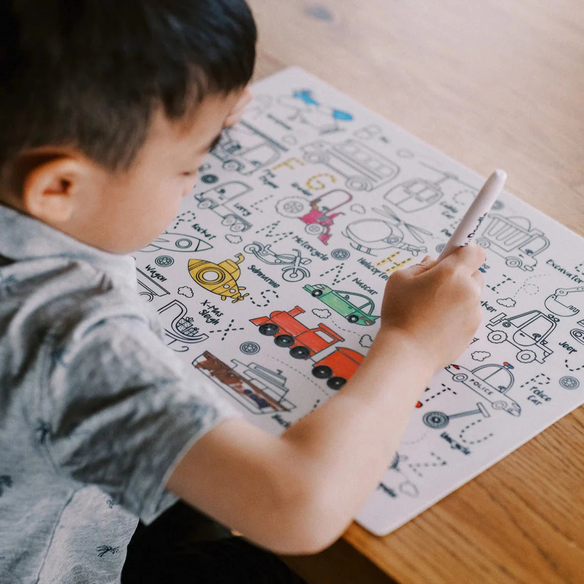 Hey Doodle Silicone Playmat - Toot Toot Honk (Large)
