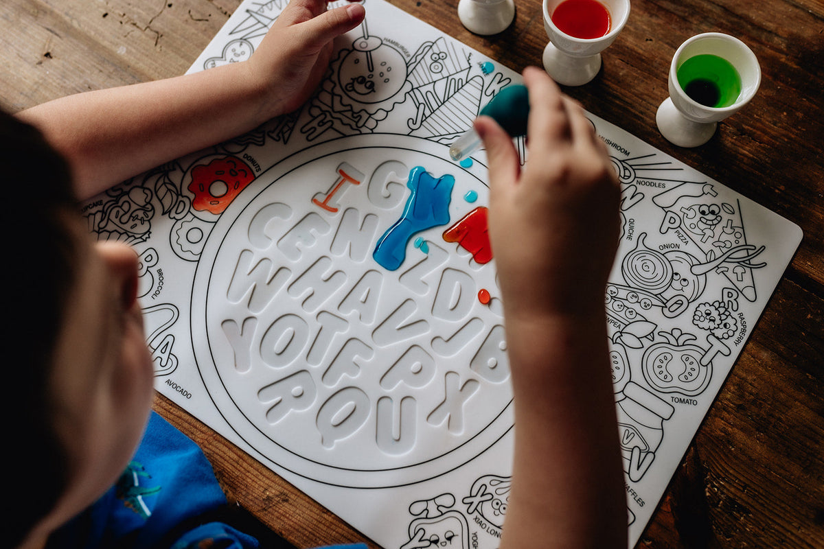 Hey Doodle Silicone Sensory Mat - Alphabet Soup (Large)