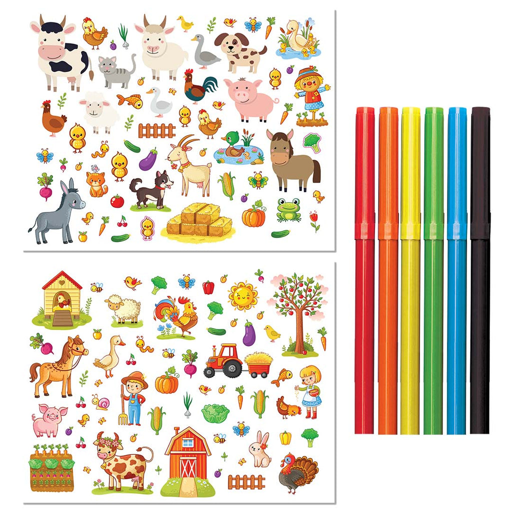 Hinkler Kaleidoscope Lap Desk Colouring Set - Farm