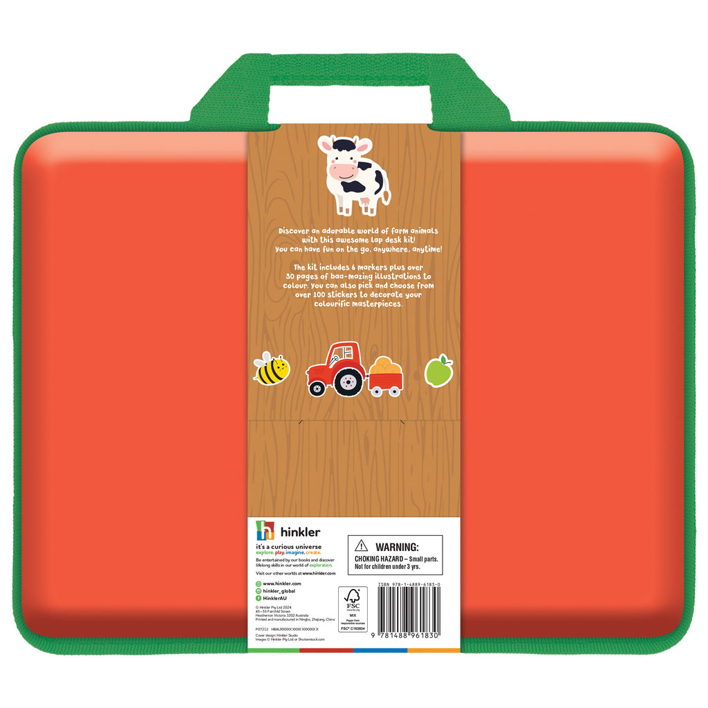 Hinkler Kaleidoscope Lap Desk Colouring Set - Farm