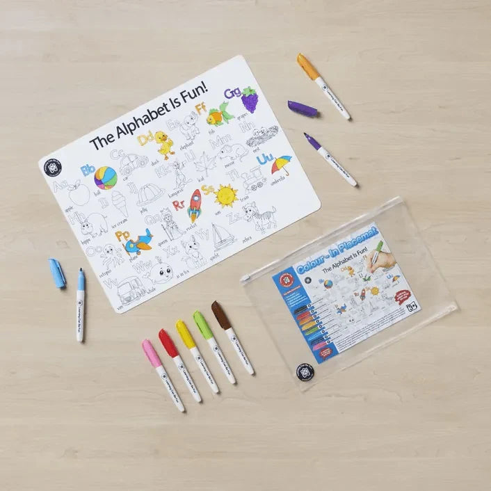 LCBF Colour in Placemat The Alphabet is Fun (includes 8 markers)