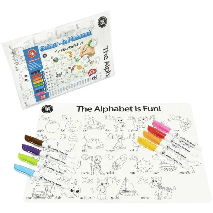 LCBF Colour in Placemat The Alphabet is Fun (includes 8 markers)