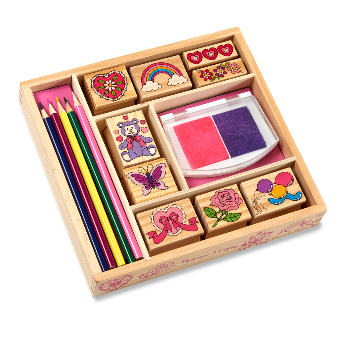 Melissa & Doug Wooden Stamp Set - Friendship