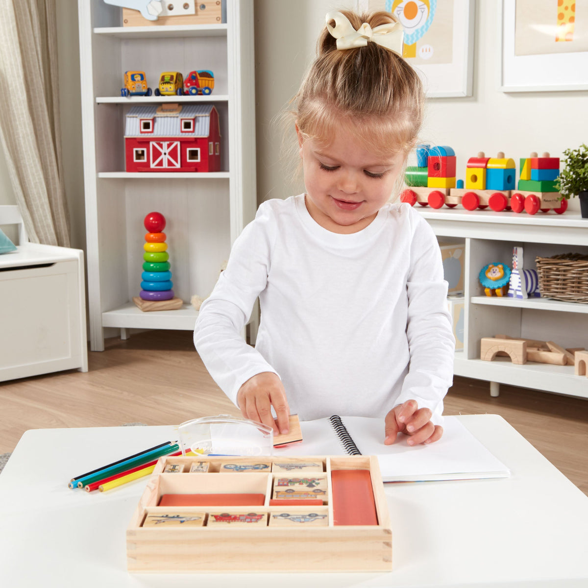 Melissa & Doug Wooden Stamp Set - Vehicles