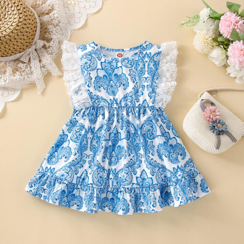 Baby Girl Summer Floral Lace Dress Baby Clothing In Bulk